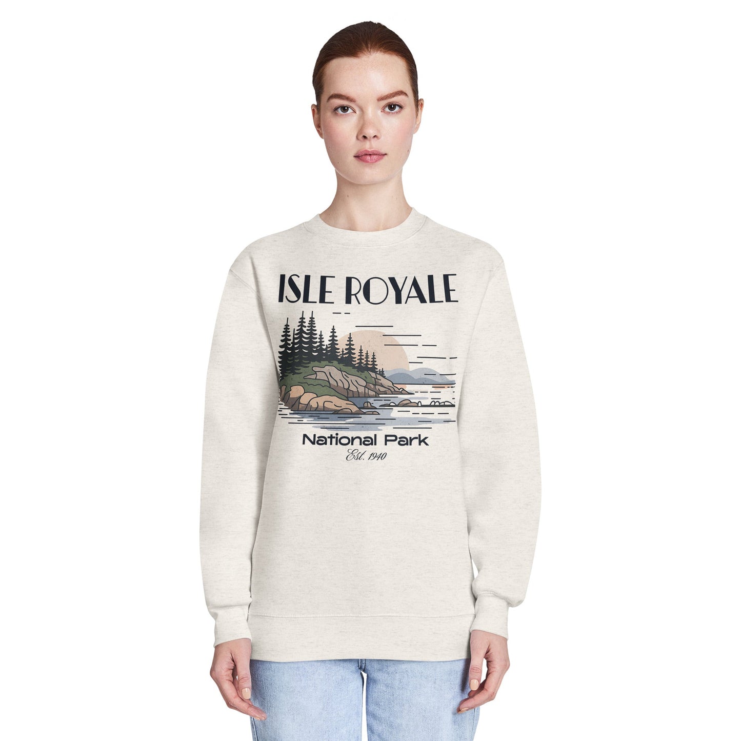 Isle Royale crewneck sweatshirt alternate apparel color or product angle