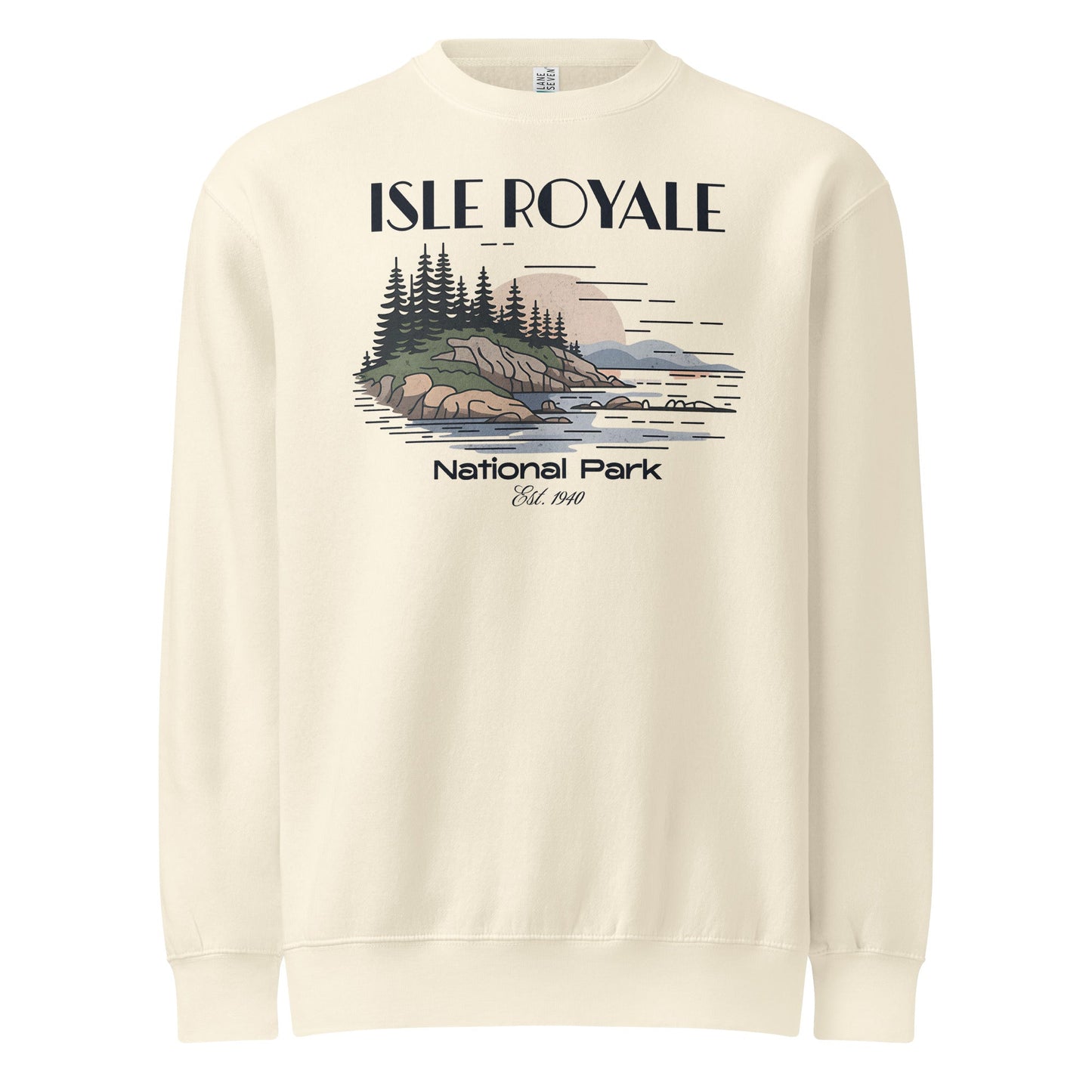 Isle Royale crewneck sweatshirt shown in lifestyle or modeled setting