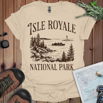 Isle Royale National Park classic graphic t-shirt shown in lifestyle or modeled setting