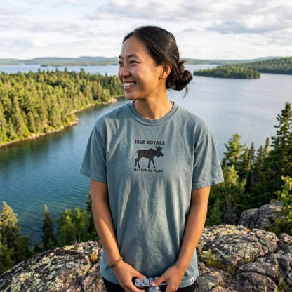 Isle Royale National Park Embroidered Premium T-shirt - Parks Apparel