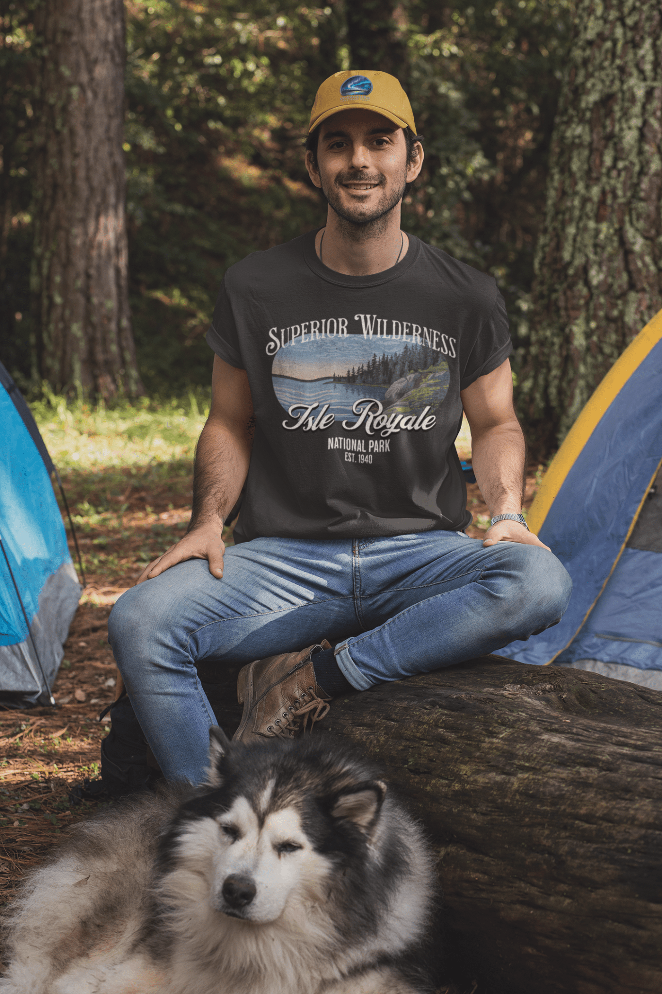 Isle Royale National Park Superior Wilderness graphic t-shirt shown in lifestyle or modeled setting
