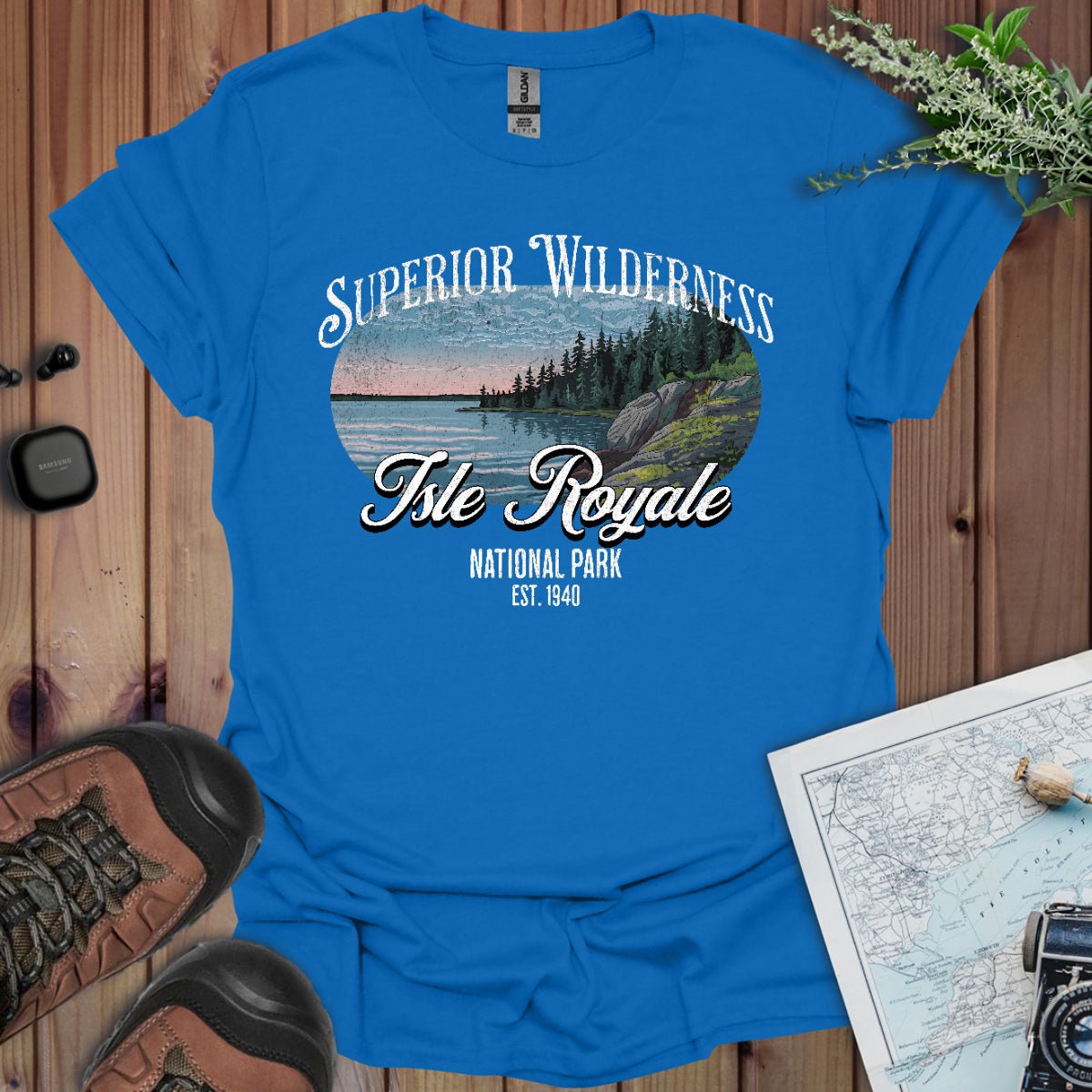 Isle Royale National Park Superior Wilderness graphic t-shirt detail or alternate product view
