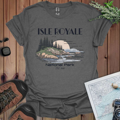 Isle Royale Superior Lines National Park graphic t-shirt detail or alternate product view