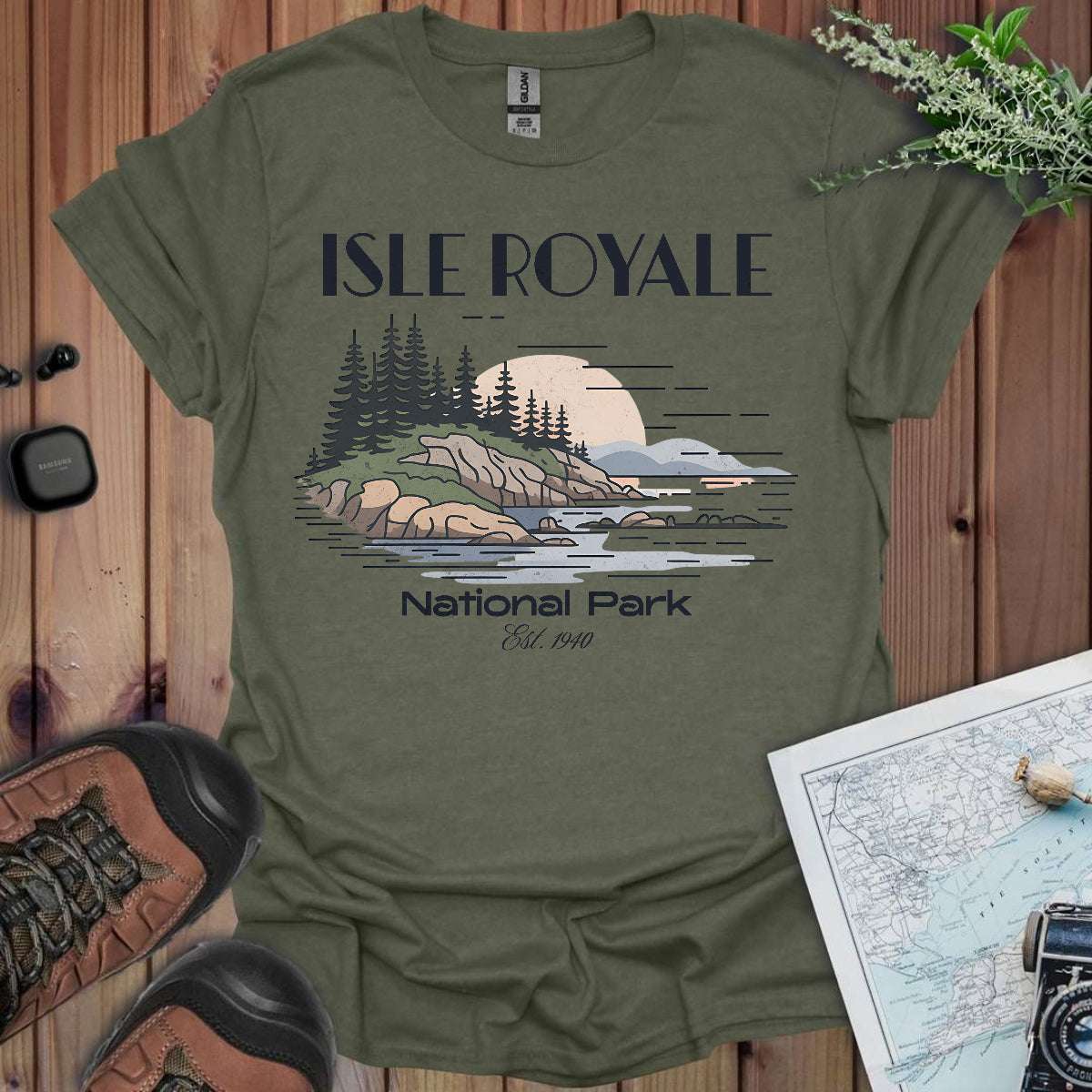 Isle Royale Superior Lines National Park graphic t-shirt primary product view