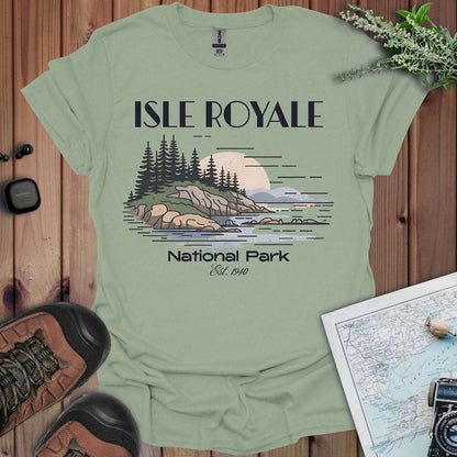 Isle Royale Superior Lines National Park graphic t-shirt shown in lifestyle or modeled setting