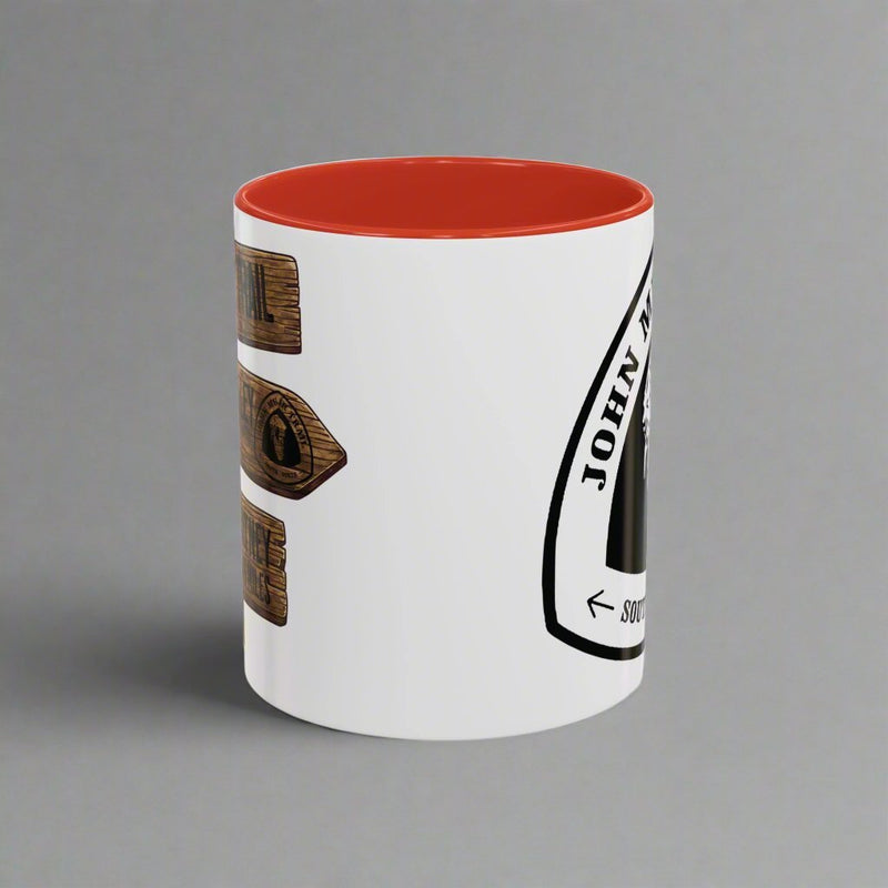 John Muir Trail JMT mile sign accent coffee mug showing design detail or product variation