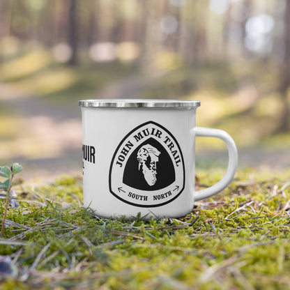 John Muir Trail durable enamel camp mug showing design detail or product variation