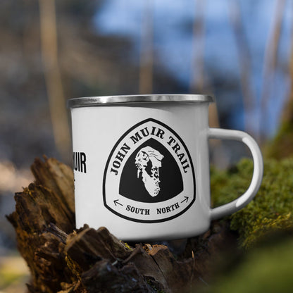 John Muir Trail durable enamel camp mug showing design detail or product variation