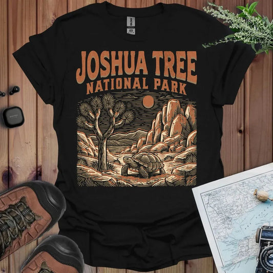 Joshua Tree National Park desert tortoise graphic t-shirt shown in lifestyle or modeled setting