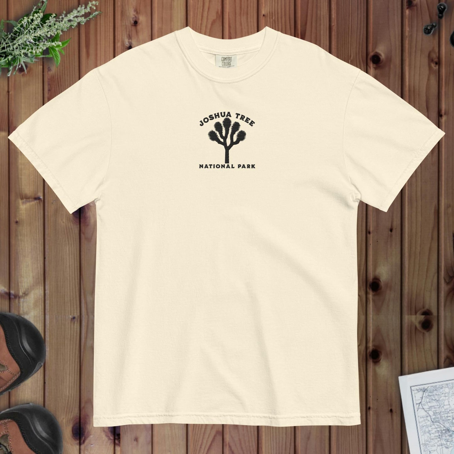 Joshua Tree National Park premium embroidered t-shirt shown in lifestyle or modeled setting