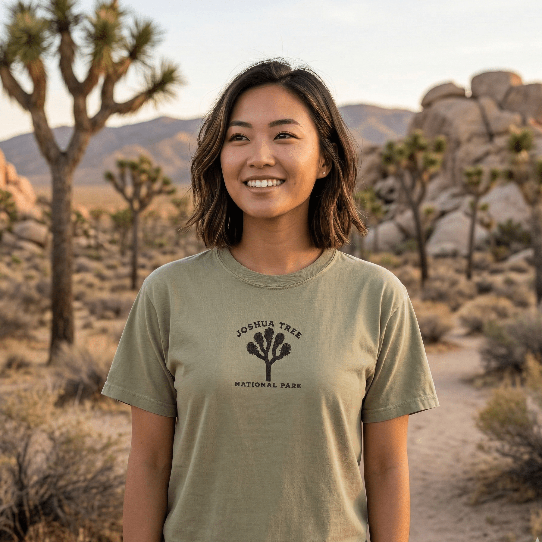Joshua Tree National Park premium embroidered t-shirt alternate apparel color or product angle