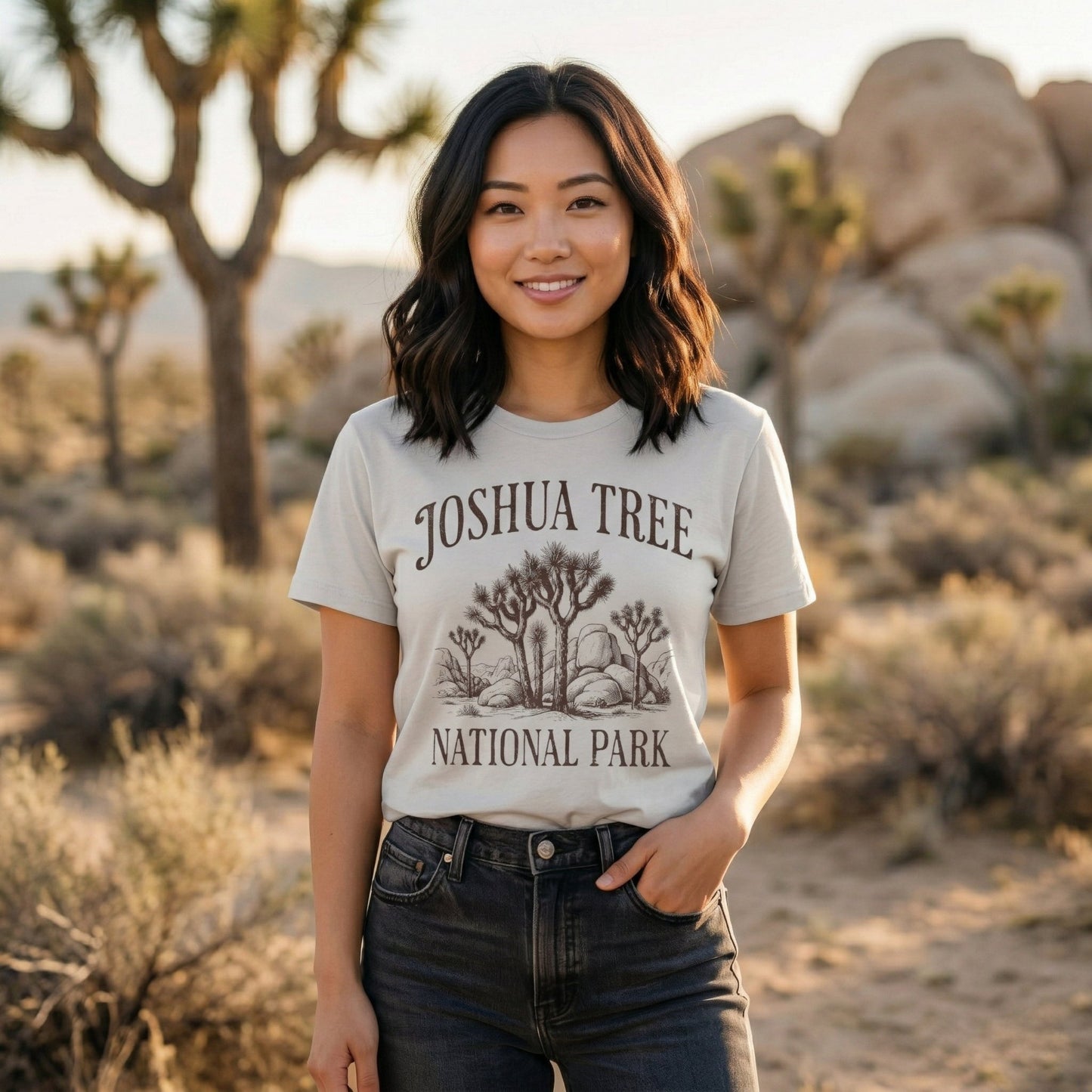 Joshua Tree National Park rustic graphic t-shirt alternate apparel color or product angle