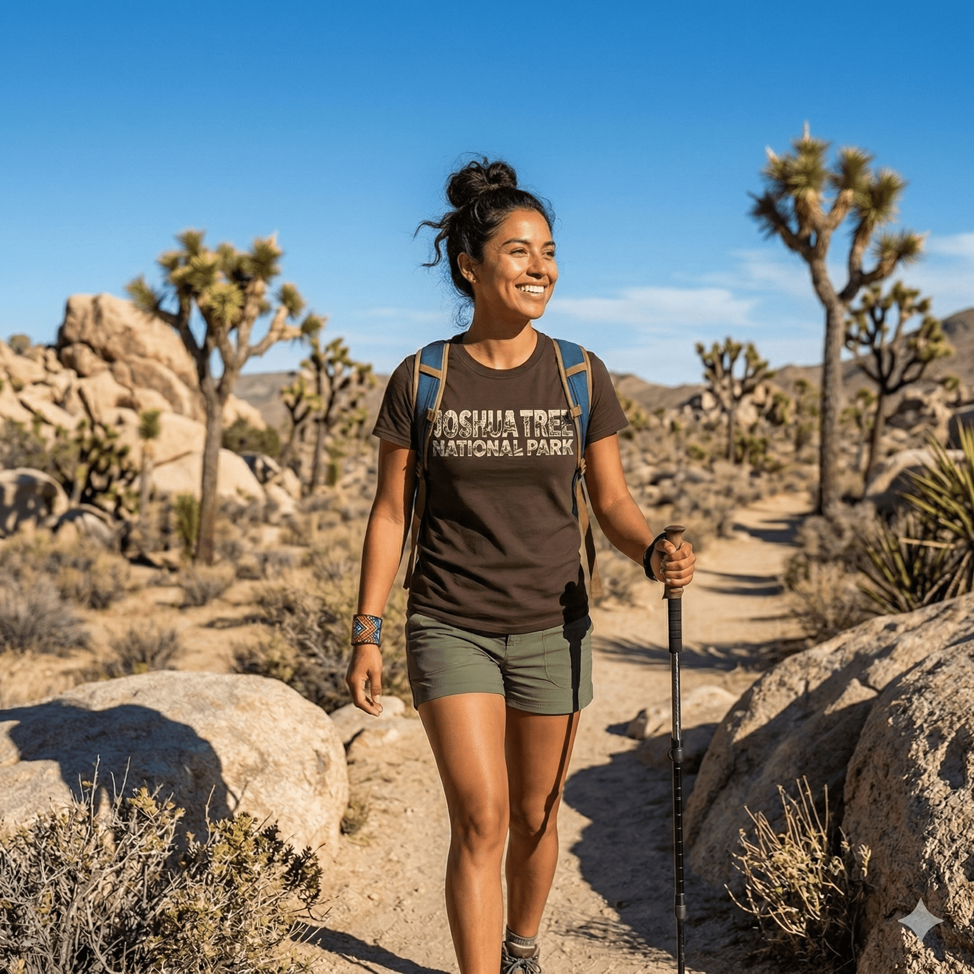 Joshua Tree National Park silhouette graphic t-shirt shown in lifestyle or modeled setting