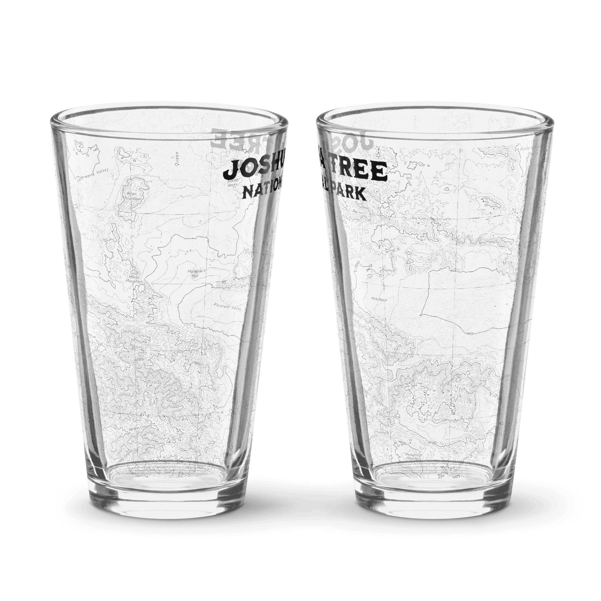 Joshua Tree National Park Topographic Pint Glass - Parks ApparelDrinkware
