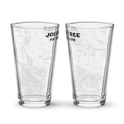 Joshua Tree National Park Topographic Pint Glass - Parks ApparelDrinkware