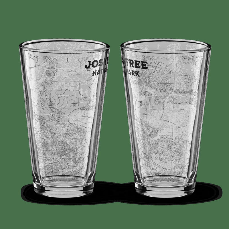 Joshua Tree National Park Topographic Pint Glass - Parks ApparelDrinkware