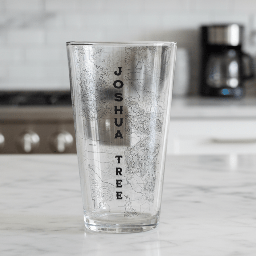 Joshua Tree National Park Topographic Pint Glass - Parks ApparelDrinkware