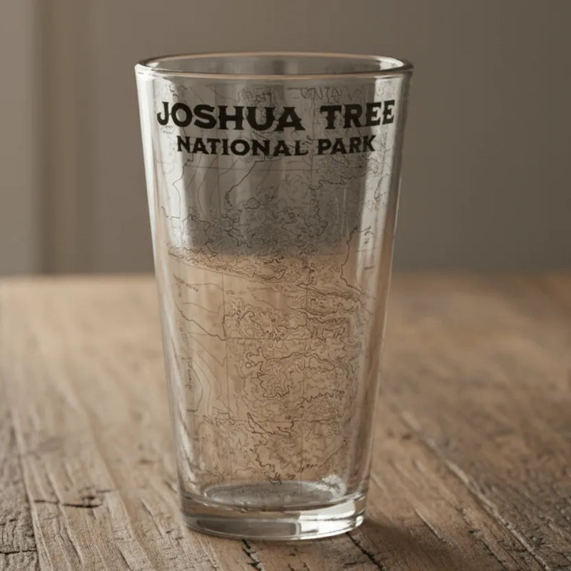Joshua Tree National Park Topographic Pint Glass - Parks ApparelDrinkware
