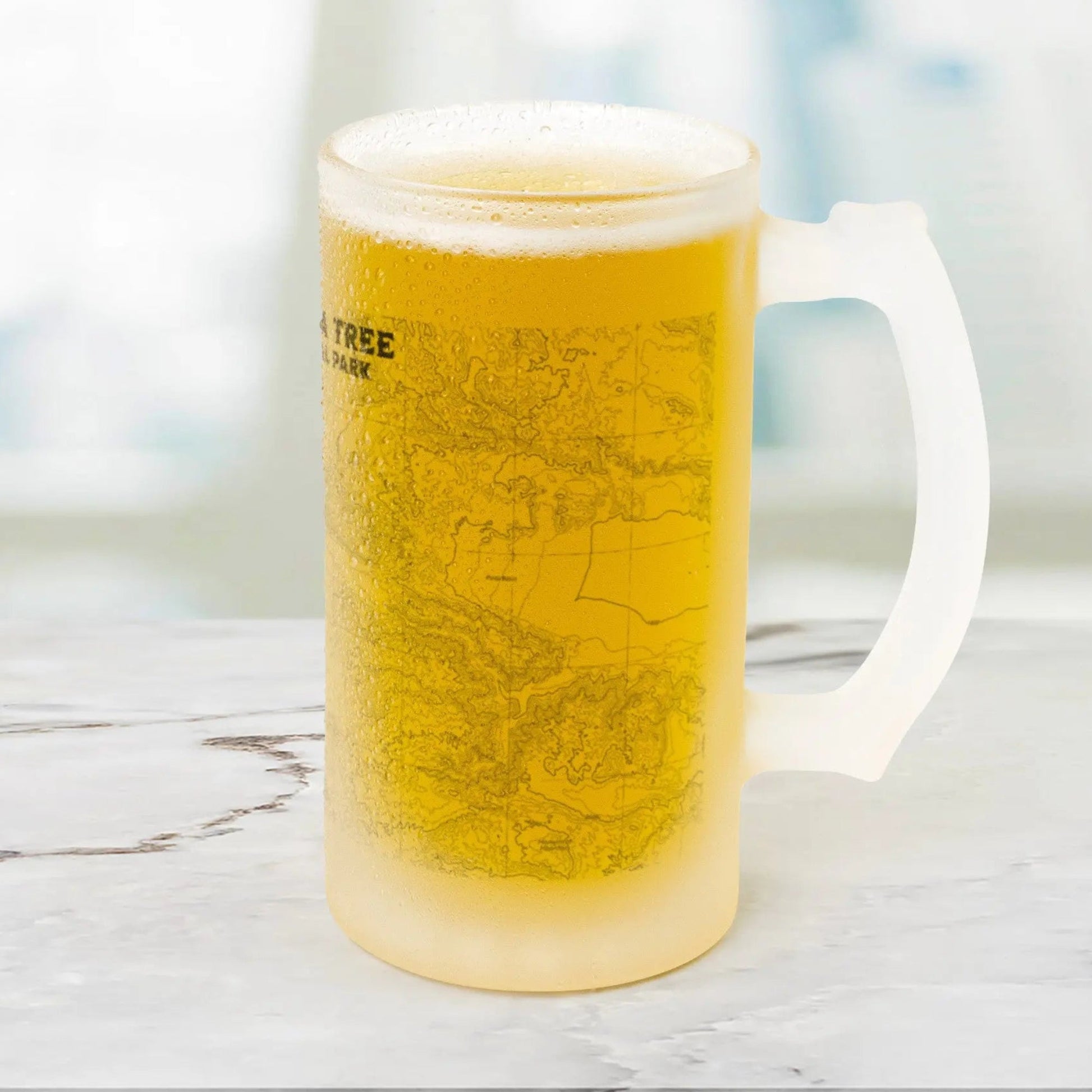 Joshua Tree National Park topographic pint mug showing design detail or product variation