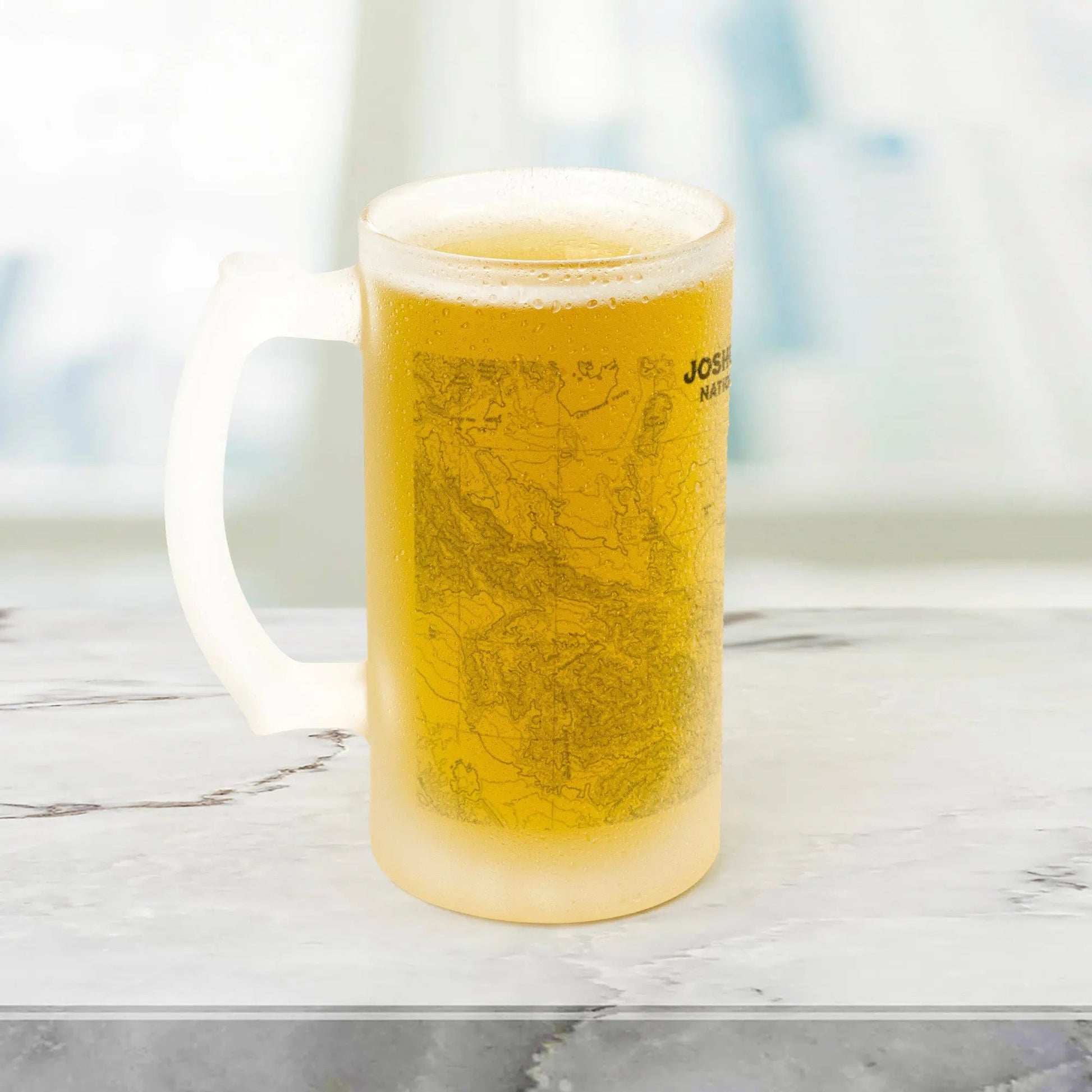 Joshua Tree National Park topographic pint mug showing design detail or product variation