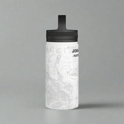 Joshua Tree National Park topographic stainless steel water bottle with handle lid showing design detail or product variation