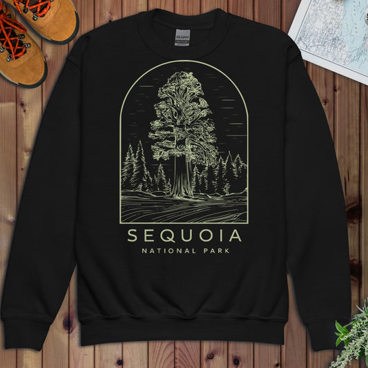 Sequoia National Park T Shirt Land Of Giants Youth Sweatshirt in Black