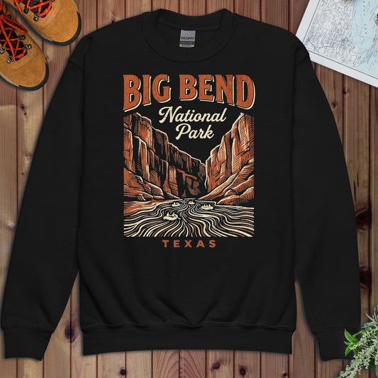 Big Bend National Park River Youth Sweatshirt in Black
