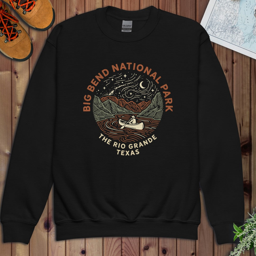 Big Bend National Park Rio Grande Youth Sweatshirt in Black