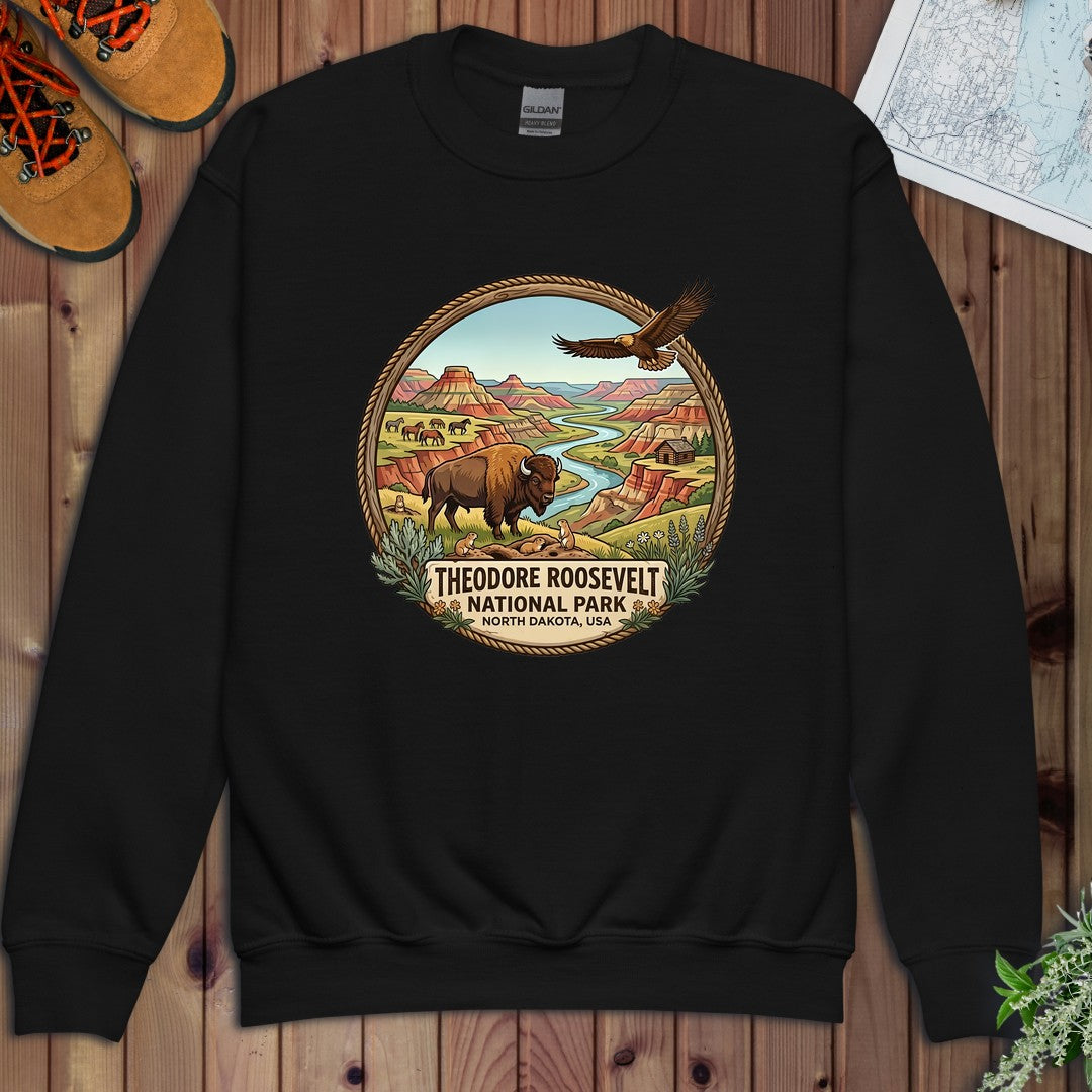 Untitled Project (3) National Park Youth Sweatshirt in Black