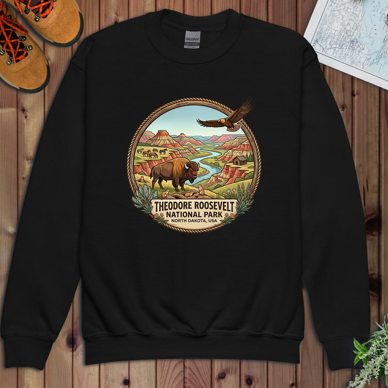 Untitled Project (3) National Park Youth Sweatshirt in Black