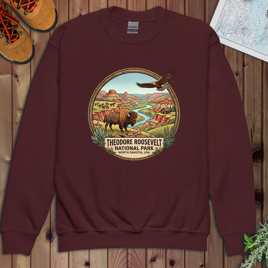 Untitled Project (3) National Park Youth Sweatshirt in Maroon