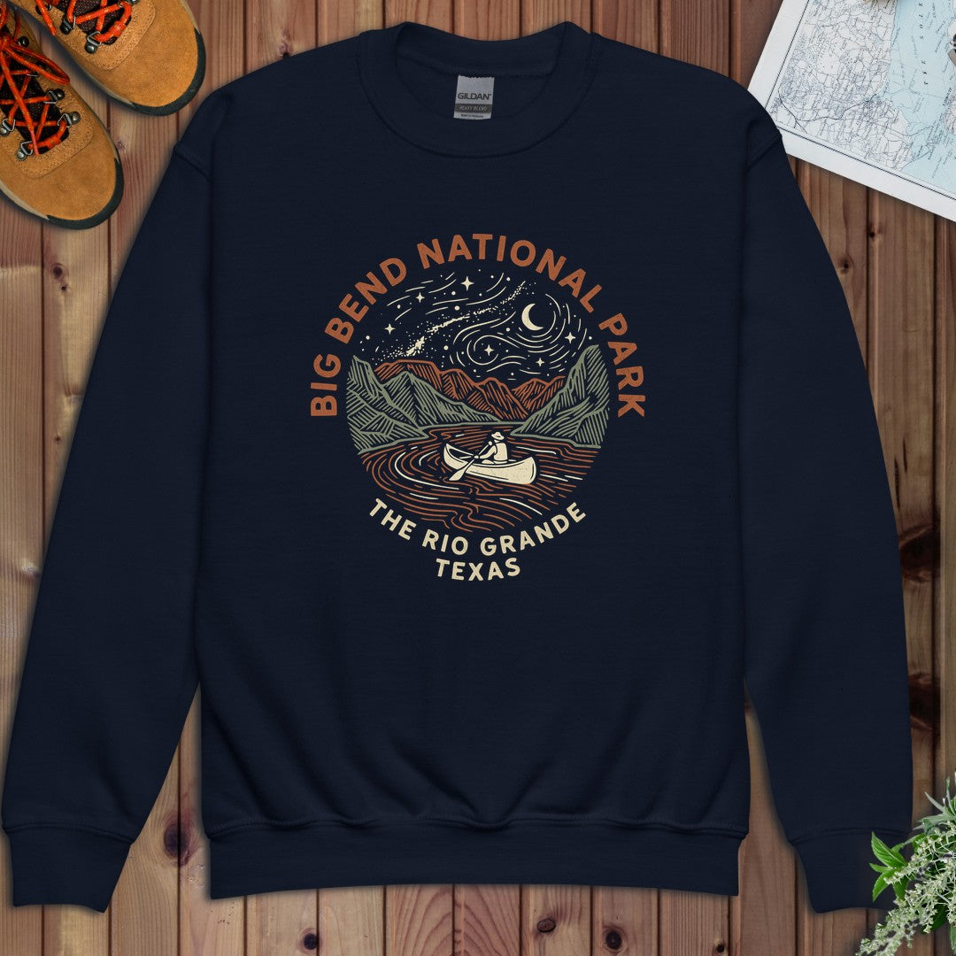 Big Bend National Park Rio Grande Youth Sweatshirt in Navy