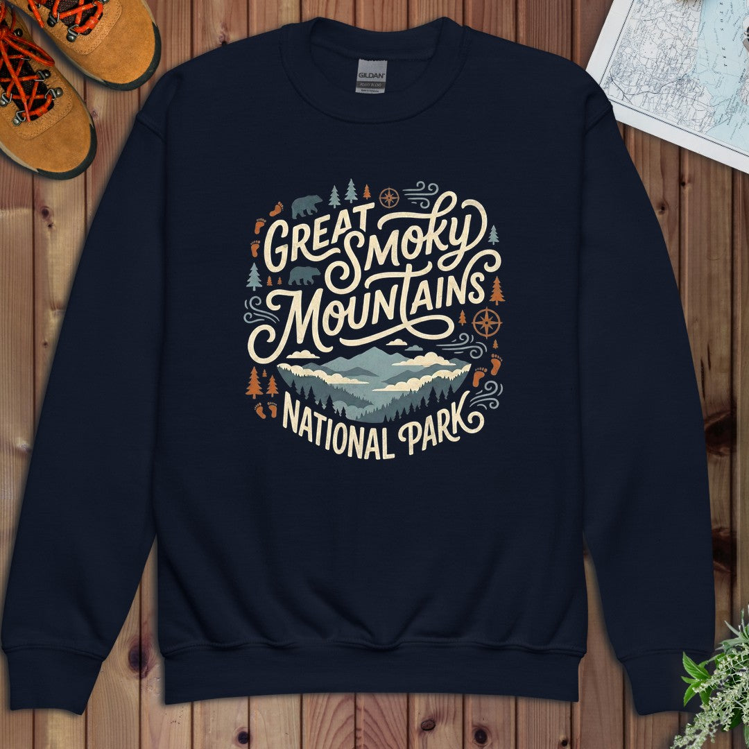 Great Smoky Mountain National Park Youth Sweatshirt in Navy