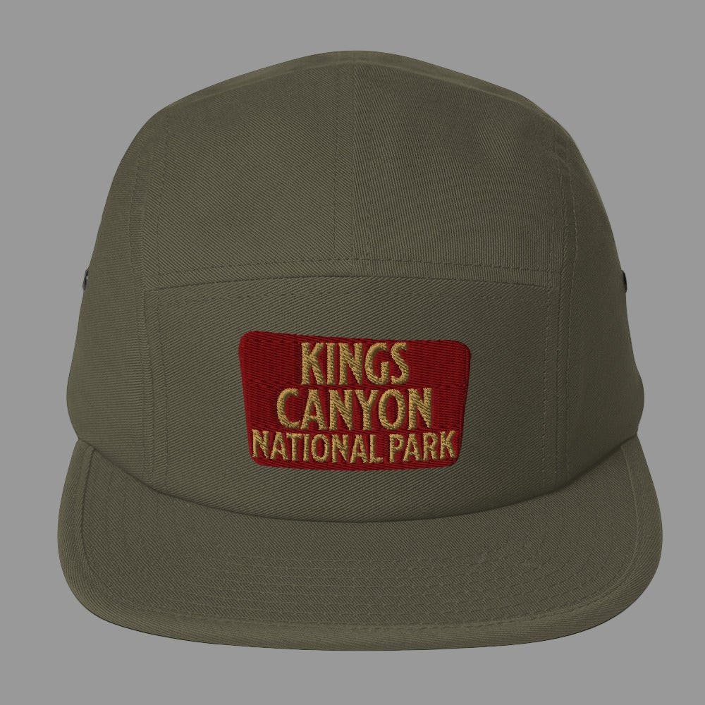 Kings Canyon National Park 5-panel hat shown in lifestyle or modeled setting