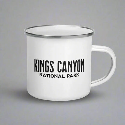 Kings Canyon National Park durable enamel camp mug shown from alternate product angle