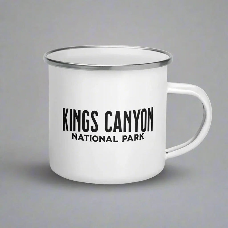 Kings Canyon National Park durable enamel camp mug shown from alternate product angle