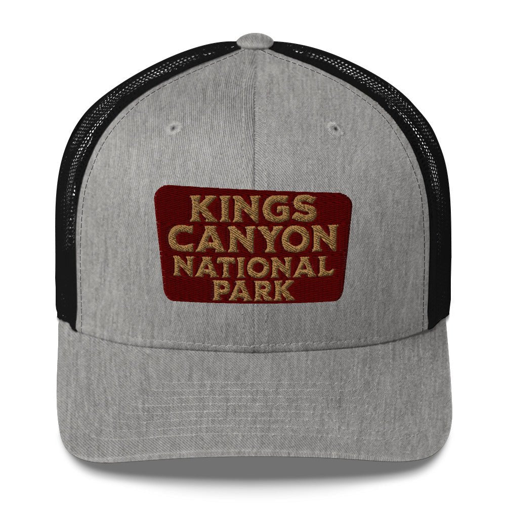 Kings Canyon National Park embroidered trucker hat shown from alternate product angle