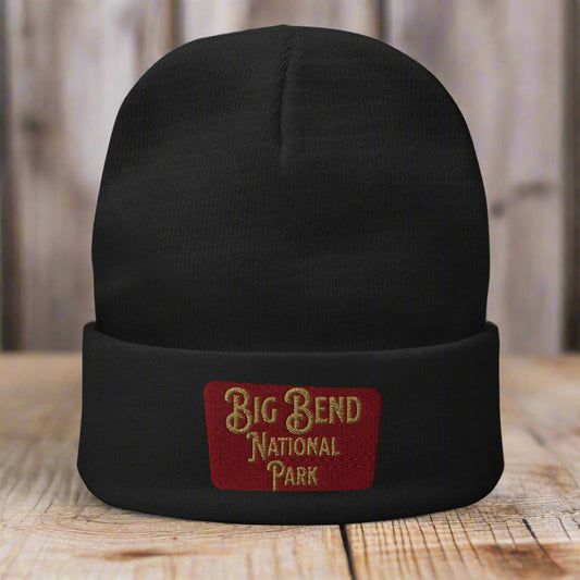 Big Bend National Park Embroidered Beanie Beanie Park Service Apparel Black