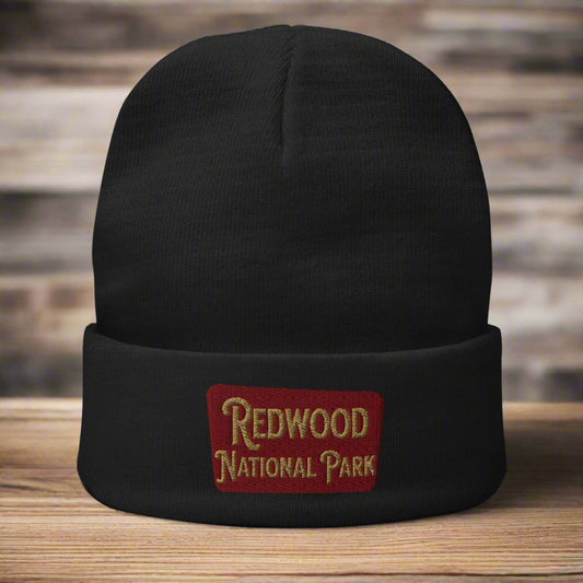 Redwood National Park Embroidered Beanie Beanie Park Service Apparel Black