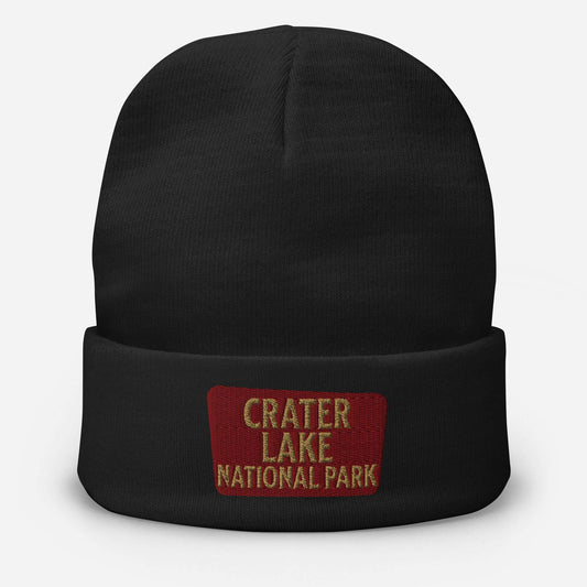 Crater Lake NP Embroidered Beanie Beanie Park Service Apparel Black