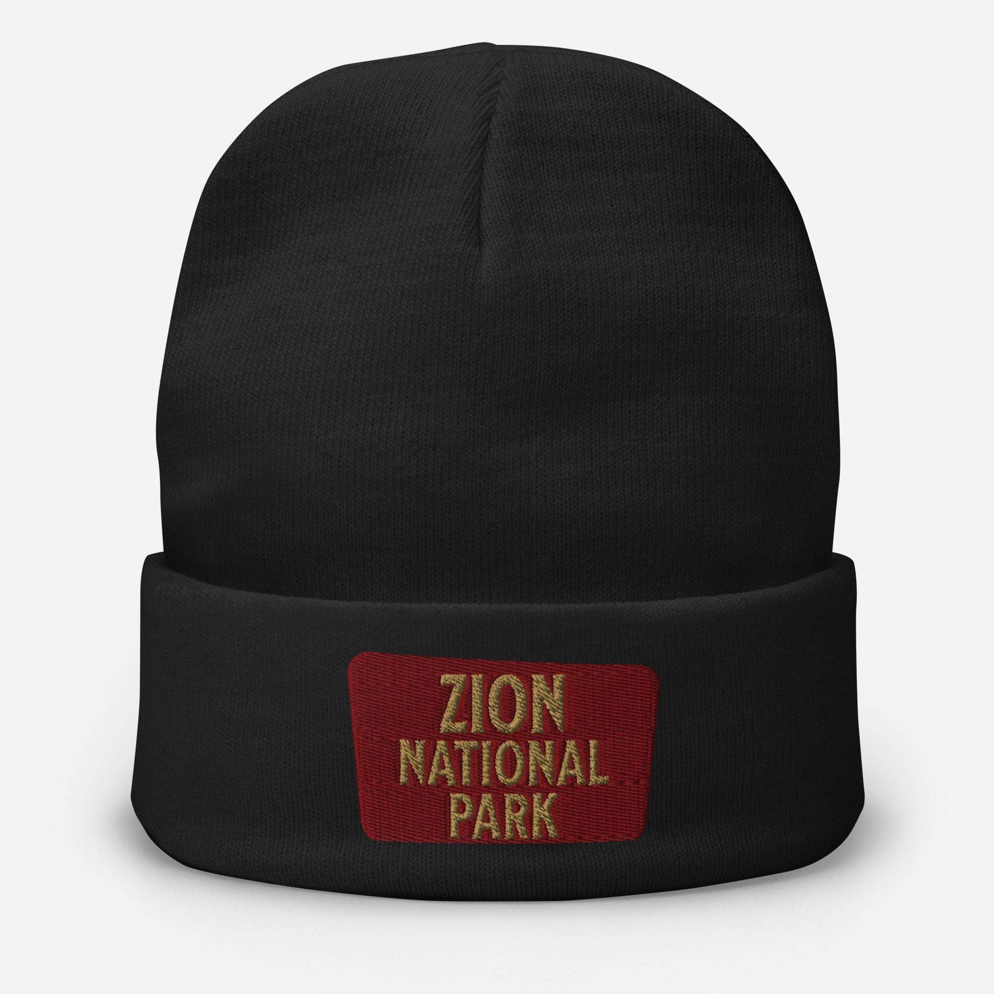 Zion National Park Embroidered Beanie Beanie Park Service Apparel Black