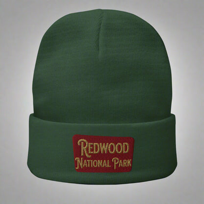 Redwood National Park Embroidered Beanie Beanie Park Service Apparel Dark green