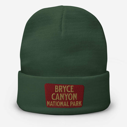 Bryce Canyon Embroidered Beanie Beanie Park Service Apparel Dark green