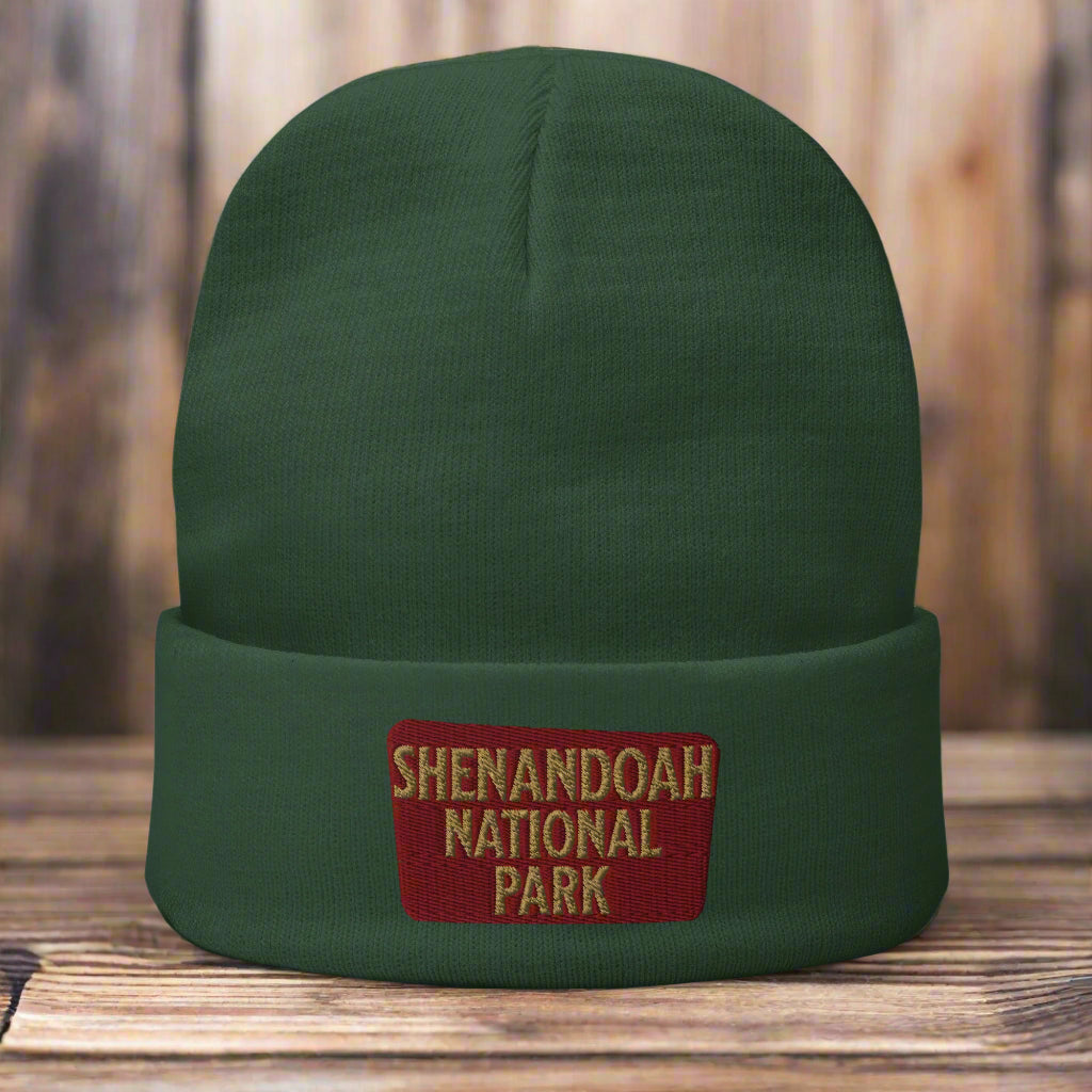 Shenandoah Embroidered Beanie Beanie Park Service Apparel Dark green