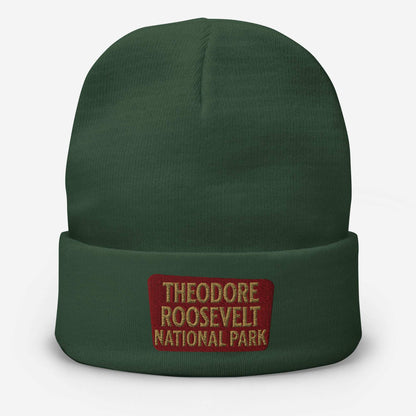 Theodore Roosevelt NP Embroidered Beanie Park Service Apparel Dark green