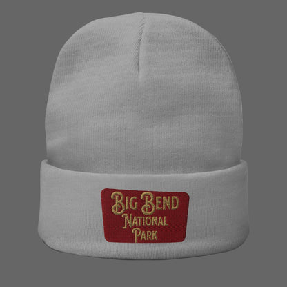 Big Bend National Park Embroidered Beanie Beanie Park Service Apparel Gray