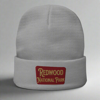 Redwood National Park Embroidered Beanie Beanie Park Service Apparel Gray