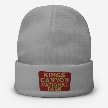 Kings Canyon Embroidered Beanie Park Service Apparel Gray