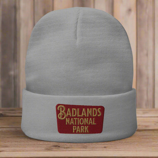 Badlands Embroidered Beanie Beanie Park Service Apparel Gray