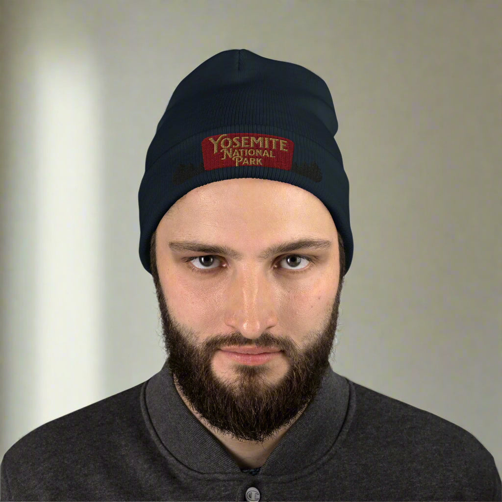 Yosemite National Park Sign Embroidered Beanie Beanie Park Service Apparel